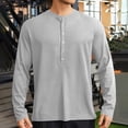 thumbnail image 4 of Mifsaly Long Sleeve Henley Shirts for Men Deep V-Neck Ribbed Casual Shirt Button Front Workout Tshirts Breathable Everyday Athletic Basic Tee L, 4 of 8