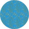 thumbnail image 1 of Ahgly Company Indoor Round Patterned Bright Turquoise Blue Area Rugs, 5' Round, 1 of 6
