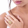 thumbnail image 2 of Elevate your Passion with TheJewelryHut Designer Victorian Vintage-Inspired Canary Yellow Color and White Color Crystalline Stones in Silver Ring, 2 of 3
