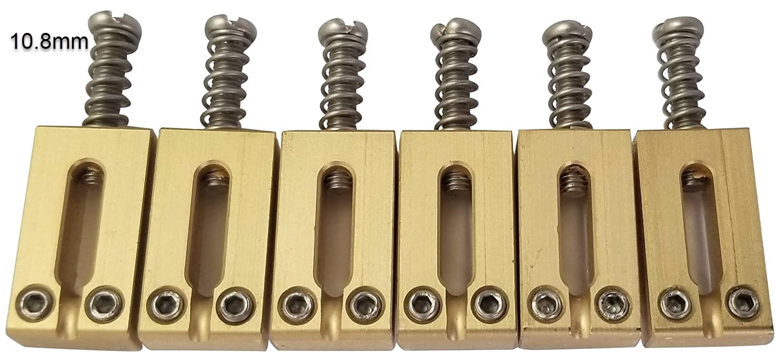 Long Beach Music Guitar Bridge Saddles Solid Brass 10.80mm for Fender Stratocaster or Telecaster