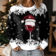 thumbnail image 2 of Futezty Sweaters for Women Christmas Graphic Oversized Sweatshirts Fleece Funny Pullover Party Holiday Tops with Bows, 2 of 9