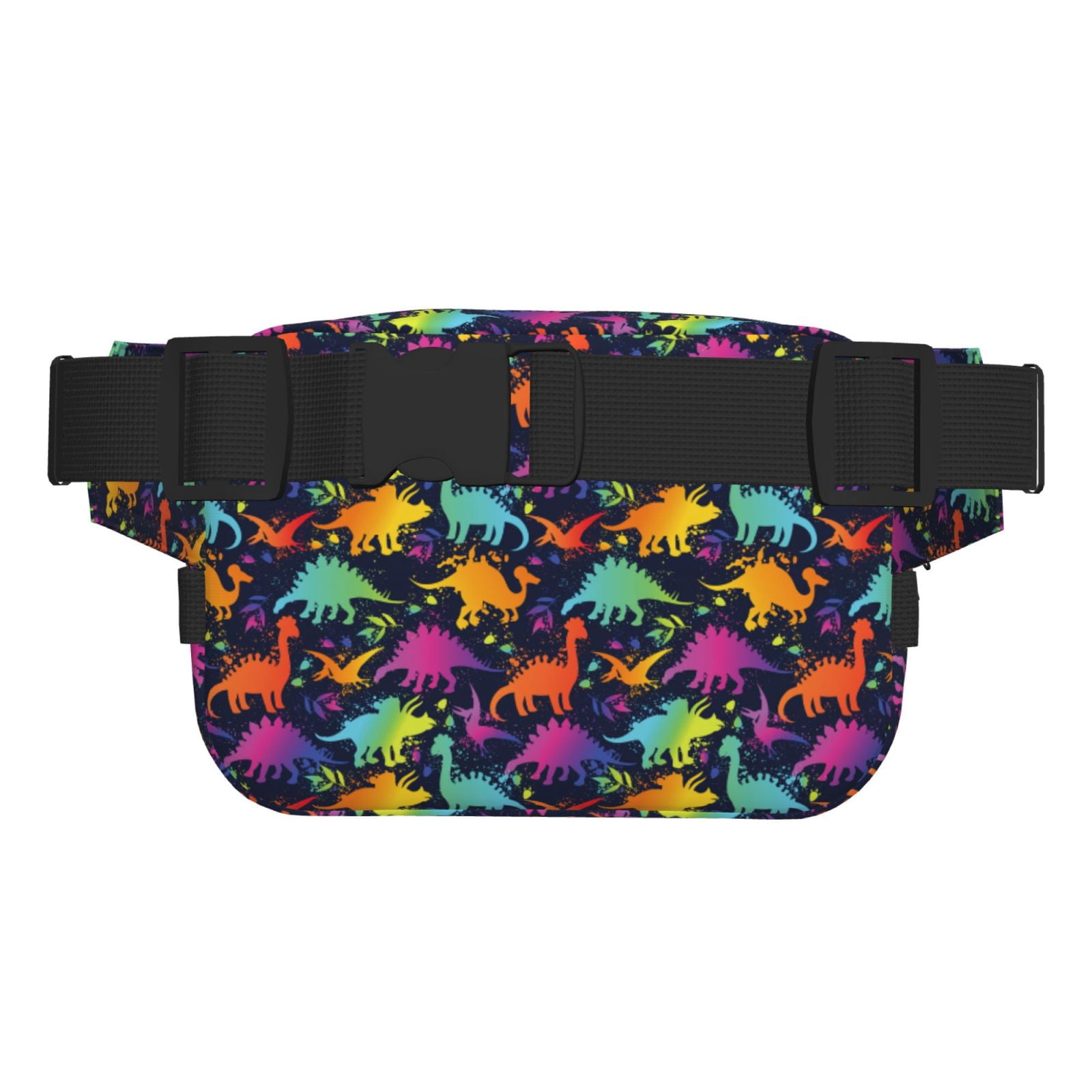 Hirioo Colorful Dinosaur for Double Layer Waist Bag Adjustable Fanny Pack For Travel Running Hiking