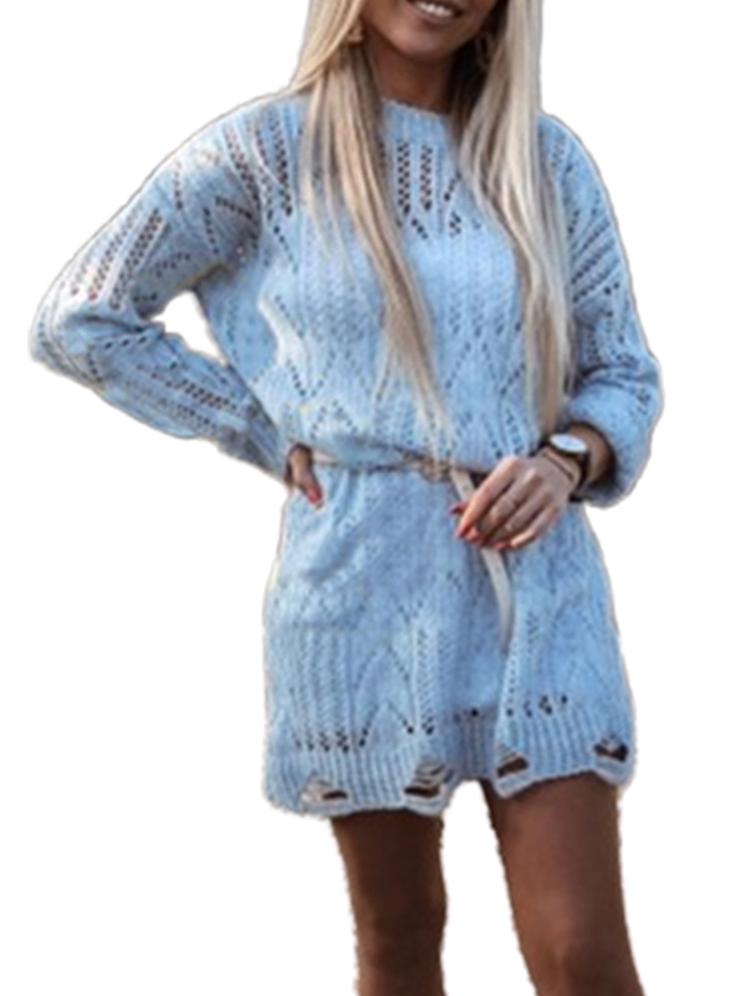Knitted Sweater Mini Shirt Dress 