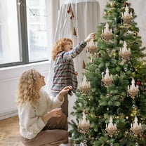 Kugisaki Christmas Acrylic Crystal Chandelier Model Ornaments, Hanging Pendant Christmas Scene Decoration Christmas Tree Window Car Interior Ornaments