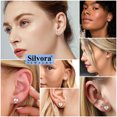 thumbnail image 4 of Pendientes de corazón inicial de Silvora, tachuelas de plata esterlina hipoalergénicas para mujer, diminuta letra N, dijes de oreja, regalo de joyería para cumpleaños, día de la madre, 4 of 8