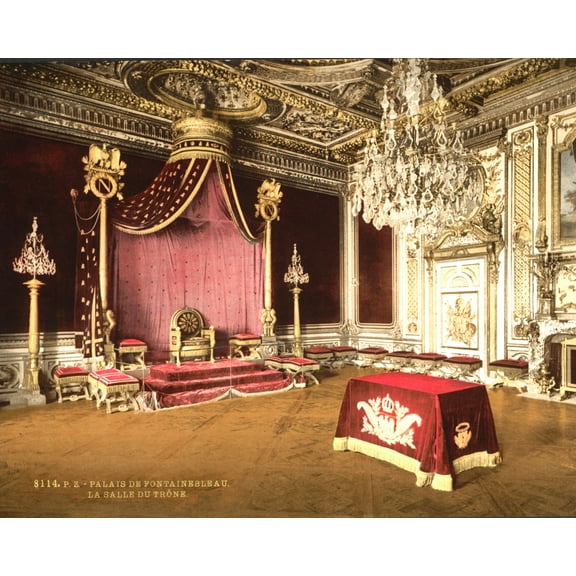 Print: The Throne Room, Fontainebleau Palace, France, circa 1890