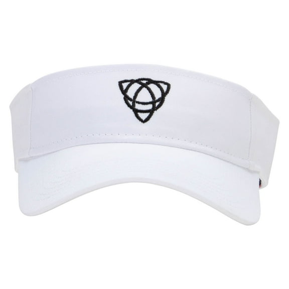 Celtic Shape Knot Embroidered Cotton Twill Sun Visor - White OSFM