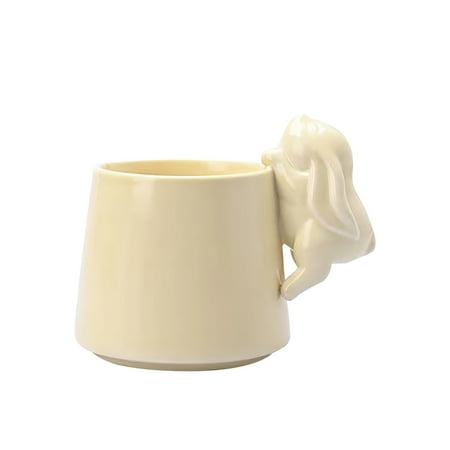 

PhoneSoap White Mug Rabbit Cup Ceramic Creative Cute Rabbit Handle Coffee Cup