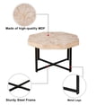 thumbnail image 4 of Wood Octagonal Vintage Patchwork Craft Farmhouse 30 Inch Wooden Table Top Cross Metal Legs Coffee Table for Living Room(Antique Wood), 4 of 7
