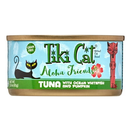 UPC: 0693804400079 | (12 Pack) Tiki Cat Aloha Friends Grain-Free Tuna with Ocean Whitefish & Pumpkin Wet Cat Food  3 oz. Cans