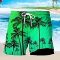 thumbnail image 3 of JAJAHO Mens Summer Casual Shorts Coconut Tree Printed Sports Hawaiian Beach Drawstring Shorts Quick Dry Trendy Bottoms, 3 of 3