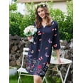 thumbnail image 5 of Ekouaer Zipper Robes for Women 3/4 Sleeves Housecoat Soft Nightgowns Sleepwear Mumu House Dresses with Pockets S-XXL, 5 of 5
