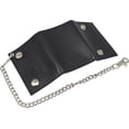 thumbnail image 3 of Guadalupe Virgin Men's Trifold Biker RFID Blocking Genuine Leather Steel Chain Wallet Snap closure for Men Guadalupe Virgin Blind, 3 of 6