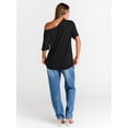 thumbnail image 4 of Camiseta Trendy Queen negra oversize con hombros descubiertos 2XL, 4 of 5