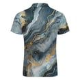 thumbnail image 5 of Marble Texture Men Zipper T-shirt Summer Casual Short Sleeve T-shirt Top, 5 of 7