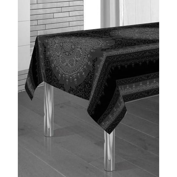 Black Drawing 100% Polyester, Stain Resistant Tablecloth 118 x 59 inch