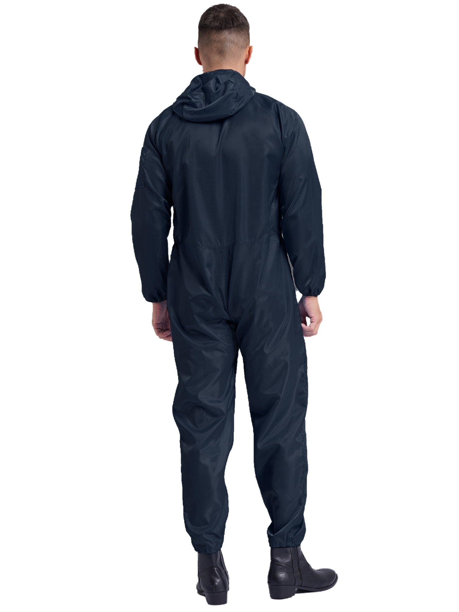 inhzoy Mens One Piece Work Jumpsuit Long Sleeve Zip-Up