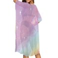 thumbnail image 4 of HELLHERO Polyester Bathing Suit Cover Up for Summer Long Free Size Casual Lightweight Swimsuit Cover Up Colorful Galaxy, 4 of 6