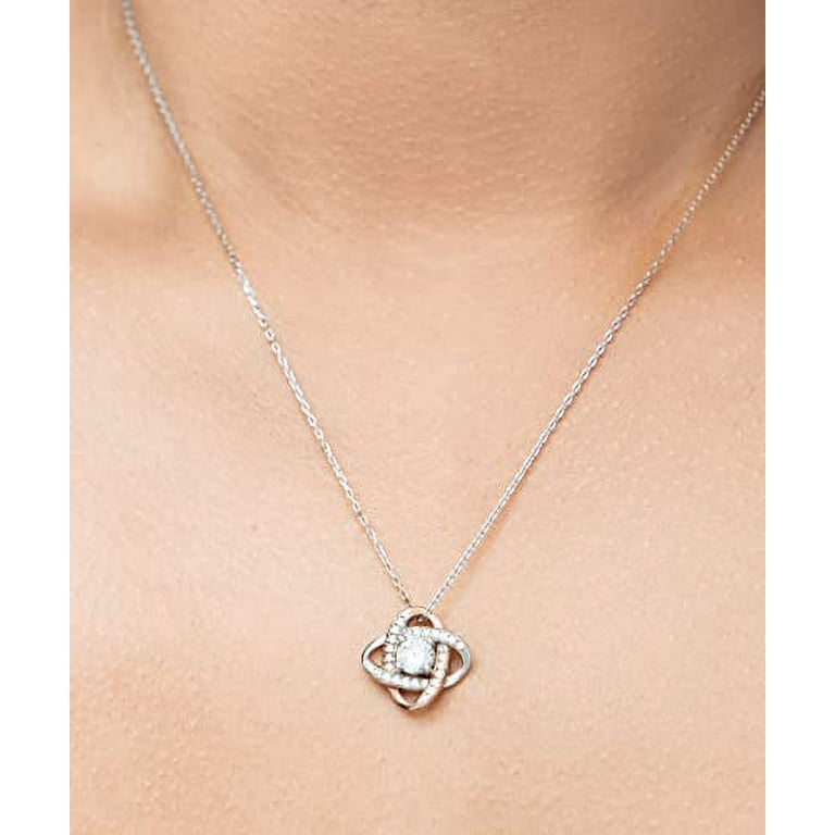 Love Fiancee Love Knot Rose Gold Necklace, Happy Birthday to The