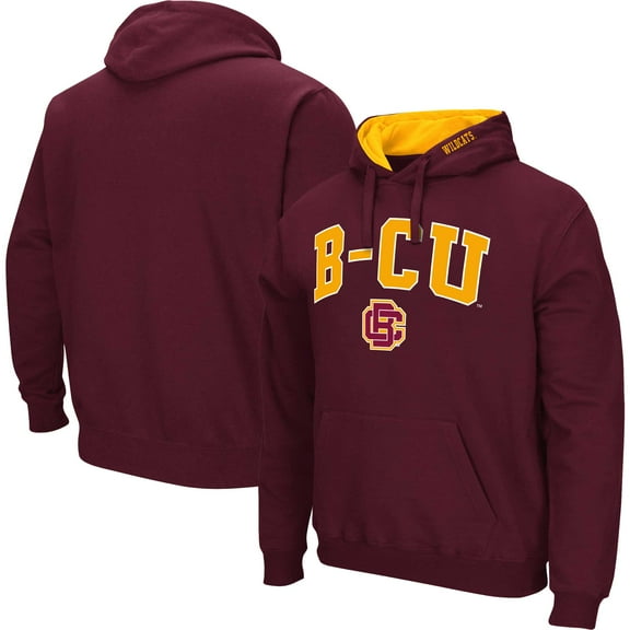 Men's Colosseum  Maroon Bethune-Cookman Wildcats Arch & Logo Hoodie