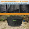 thumbnail image 4 of STARTWO Durable Outdoor Black Round Table Cover with Green Trim, 4 of 6