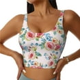 thumbnail image 2 of Haiem Rose Flowers Pattern Womens Sports Bra - U Neck Padded Low Impact Yoga Bra Workout Crop Top Gym Moisture-Wicking Workout Vest -Large, 2 of 9