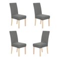 thumbnail image 1 of Deconovo - Funda de silla de comedor de punto jacquard, elástica, lavable y extraíble, de licra, para banquetes, juego de 4, color gris oscuro, 1 of 7
