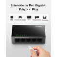 thumbnail image 3 of Switch Gigabit De 5 Puertos 10/100/1000 Mbps Cudy Gs105d, Plug & Play, Transmisión Ethernet Hasta 140 M, Red Cableada Estable Para Pc, Consolas, Smart Tv Y Cámaras Ip, 3 of 9