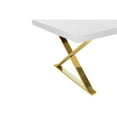 thumbnail image 2 of Pangea Home Alexa Lacquer & High Polished Steel Metal Dining Table in White/Gold, 2 of 4