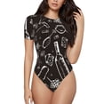 thumbnail image 1 of Balery Wine Seamless Body de cuello redondo de manga corta para mujer Tops de manga corta Tops básicos-X-Large, 1 of 7