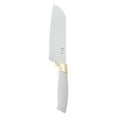 thumbnail image 4 of Magnifique ensemble de 2 couteaux Santoku blancs et dorés, 4 of 4