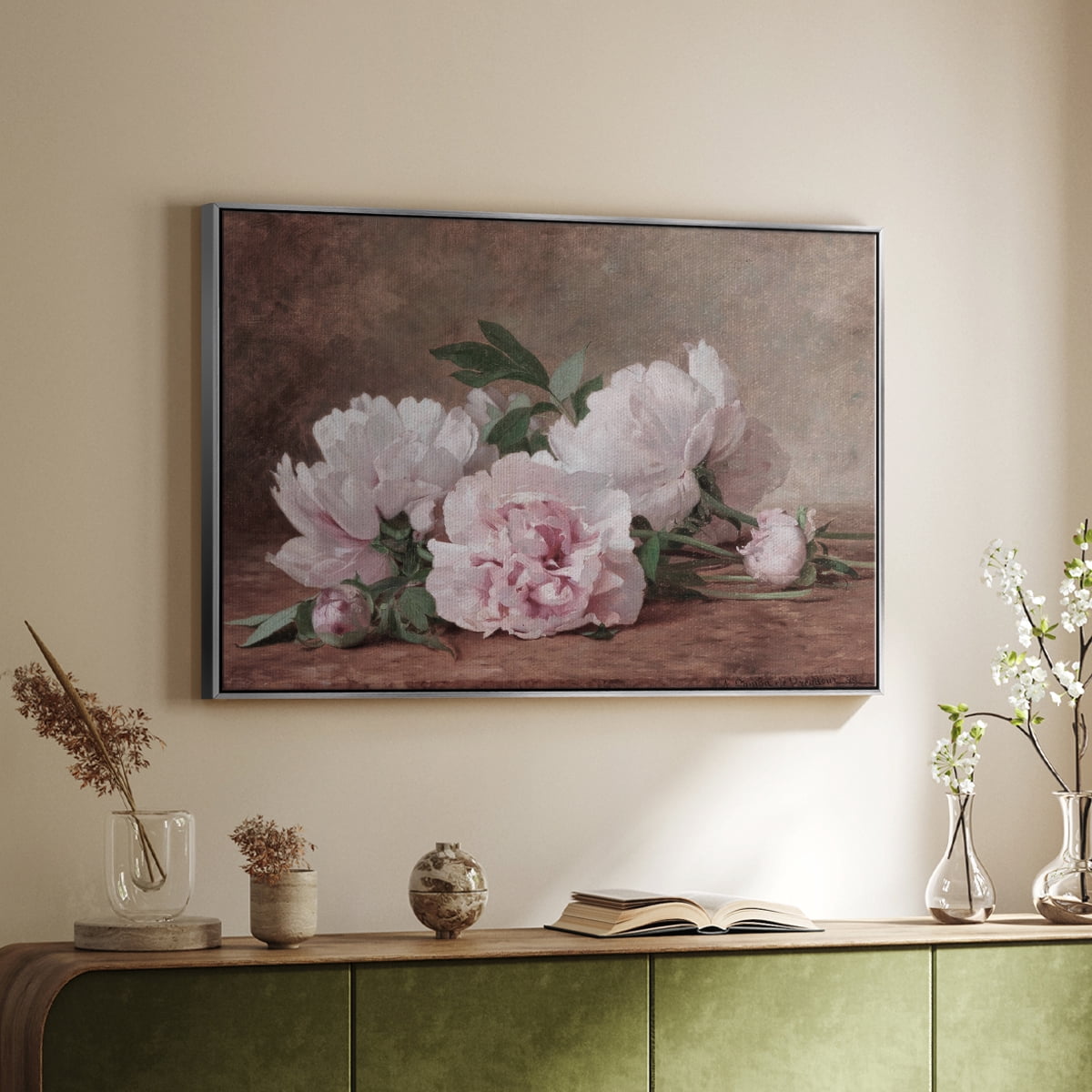 Vintage Botanical Print-XXXVI By Wexford Home Framed in Silver Wood Gallery Wrapped Canvas 17 in. x 25 in.