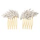 thumbnail image 2 of Crystal Rhinestone Perlas De La Boda Pinza De Pelo Peine Novia Alas De ángel - Dorado Sunnimix Pinza de pelo de boda, 2 of 8