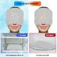 thumbnail image 3 of Headache Migraine Relief Cap,Gel Hot Cold Therapy Migraine Relief Cap,Comfortable & Strechable Ice Pack Eye Mask for Puffy Eyes, Tension, Sinus & Stress Relief,Grey, 3 of 16