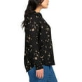 thumbnail image 2 of Hilary Radley Women's Floral Print Relaxed Fit Long Sleeve Top Blouse-Black / XL, 2 of 4