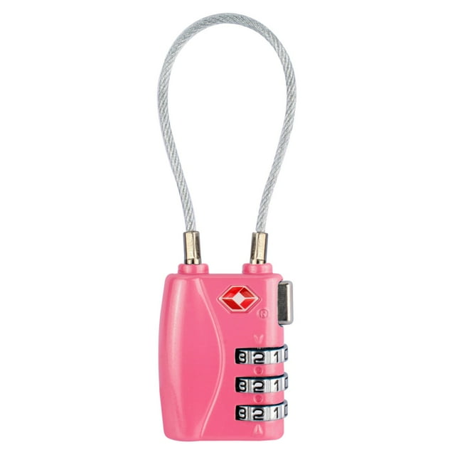 Harpily Faucets Accessories Mini Approved Cable Luggage Lock 3 Digit Combination Password Lock Padlock 3 Digit Cable Lock for Travel Baggage Suitcase Gym Lockers One Size Pink