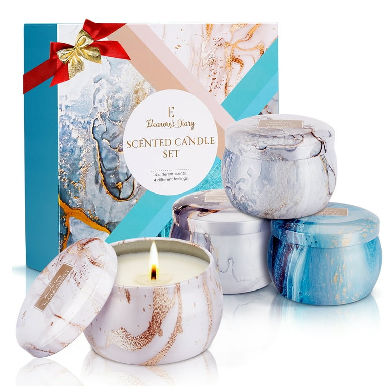  Inspireyes Candles Gift Set for Women Aromatherapy Candles for  Home Scented Portable Tin of Soy Candle with Healing Crystals,Rose Quartz &  Dry Flowers Home Decorative Candles Gift Set of 2 