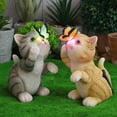 thumbnail image 5 of Solar Cat Yard Decor Light Cat Garden Sculpture Resin Cat Outdoor Statue For Porch Lawn, 5 of 6
