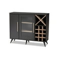 thumbnail image 2 of Baxton Studio Armoire à Vin Mi-Siècle Moderne Gris Foncé et Chêne Fini, 2 of 5