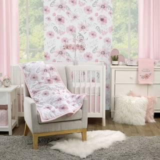 Crib bedding pink and grey sales