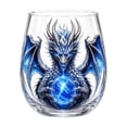 thumbnail image 2 of 3D Mythic Dragon Glass Cup, Sculpted Dragon Crystal Whiskey Glass with Fantasy Orb Design, Unique Home Bar Drinkware for Bourbon Cocktails Gift (Blue), 2 of 7