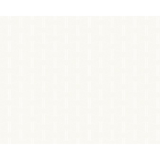 AP_1000 - Moderne Bande Coupe Carré Gaufré Textures Blanc Rouleau de Papier Peint