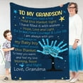 thumbnail image 4 of to My Grandson Blanket, Grandson Gifts from Grandma Grandpa Grandparents, Blanket Gifts for Christmas Birthday Graduation Anniversary Thanksgiving, Idea Gifts Throw Blanket, 4 of 4
