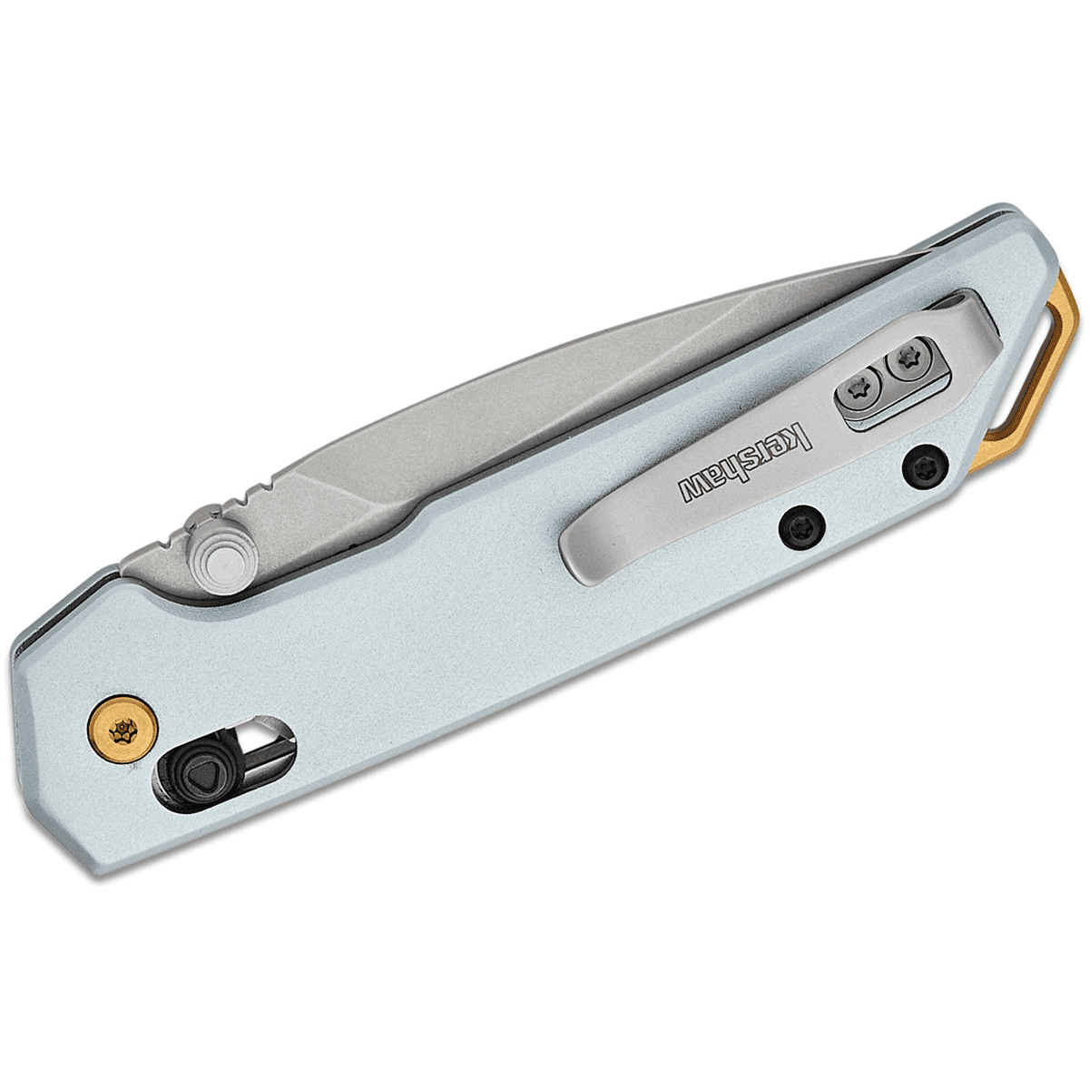 Kershaw Mini Iridium Manual Open DuraLock Spear Point Blade EDC Folding Pocket Knife - Ice Blue