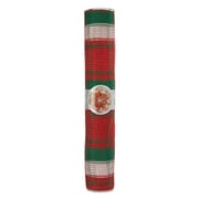 Holiday Time Red Green and White Plaid Mesh Ribbon Roll, 18"