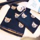 thumbnail image 3 of Parent-Child Dog Bear Animal Kids Scarves Korean Christmas Winter Classic Double-Sided Thick Cashmere Women Girls Wholesale, 3 of 4