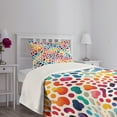 thumbnail image 3 of Ambesonne Leopard Print Quilted Bedspread Set 2 Pcs, Modern Colorful Spots, Twin Size, Multicolor, 3 of 5