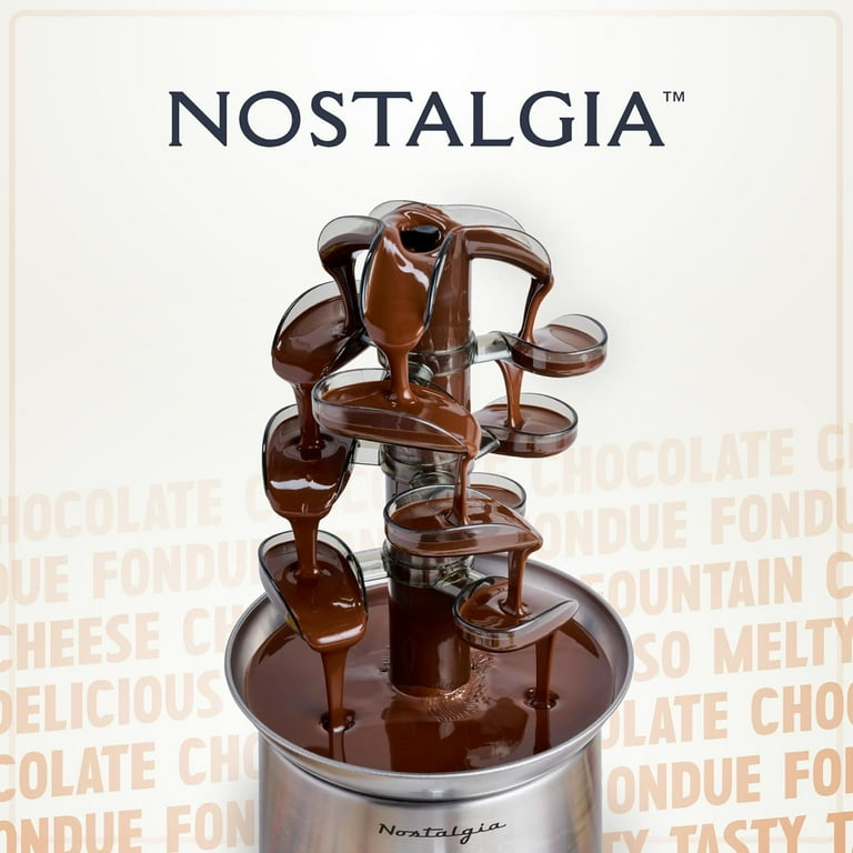 Nostalgia Electric 4-Tier Chocolate Fondue Machine Set, Stainless