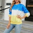thumbnail image 2 of Femmes Col Rond Sweat-Shirts Colorblock Pull Mignon Casual Ample Fit Tops Automne Mode Sweat-Shirt, 2 of 8