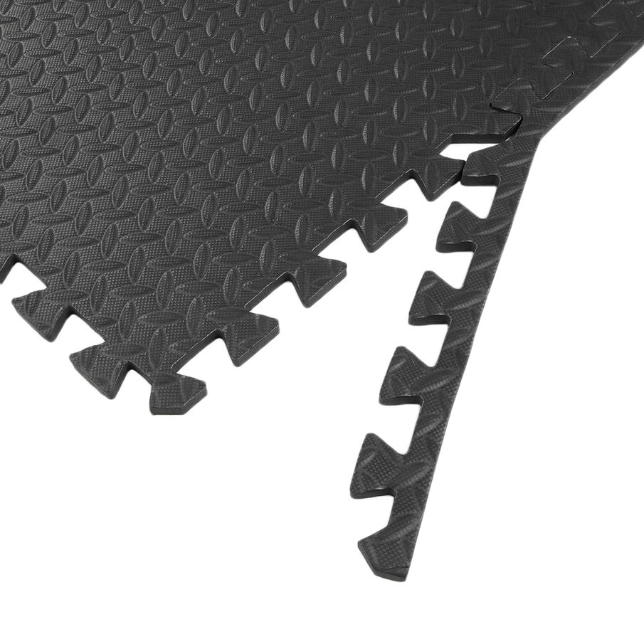 Xspec  3/8" Thick 100 Sq Ft Steel EVA Foam Floor Exercise Gym Mats 25 pcs, Black